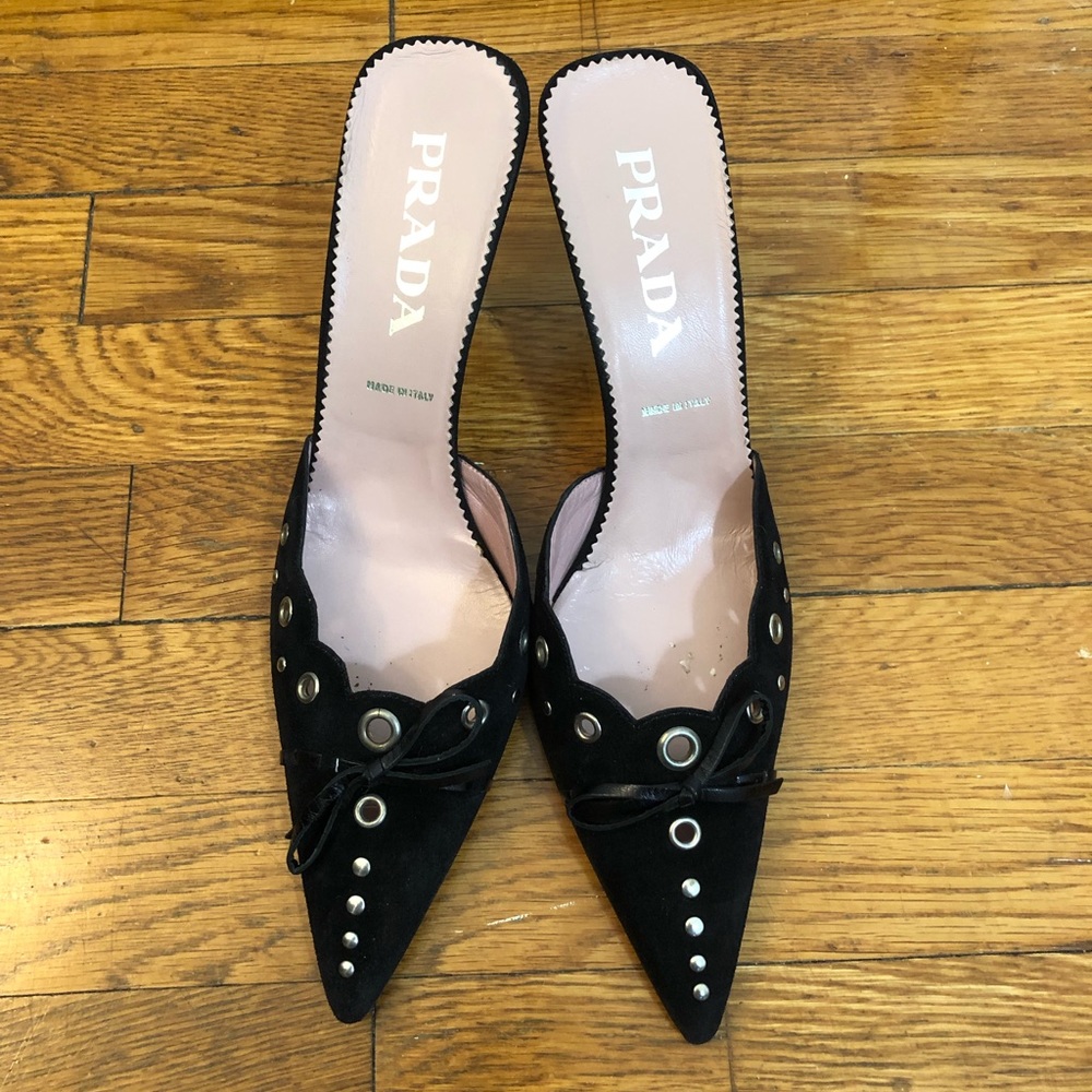 Prada black suede Calzature Donna heels